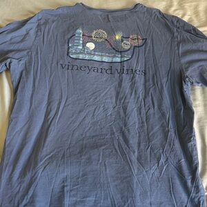 Vineyard Vines Graphic Long Sleeve Tee in Blue